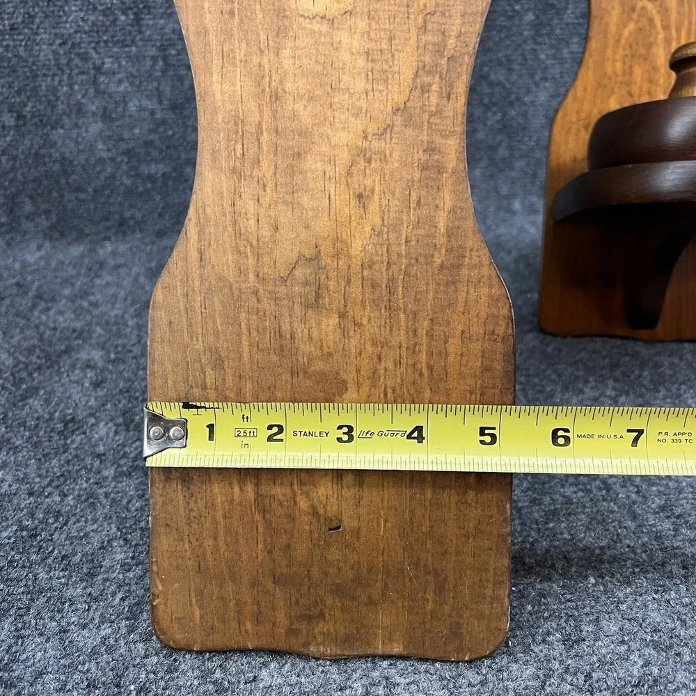 Pair Of Vintage Wood Wall Hurricane Sconce Candle Holders 17